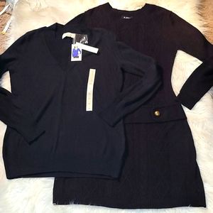 Nwt Adrienne Vittadini V neck sweater free dress